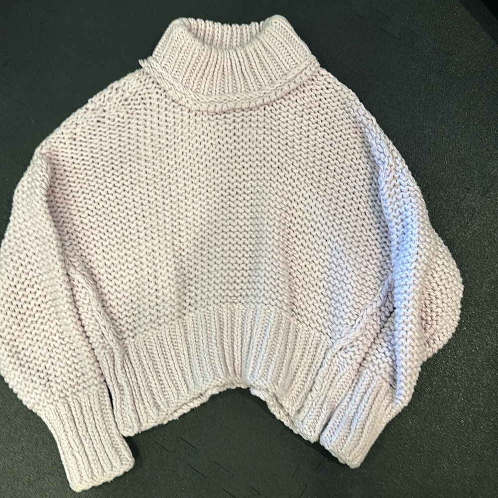Free People light purple knit cowl sweater great condition size small